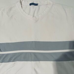 Poivre Blanc White Gray Stretch French T-shirt.